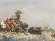Johan Barthold Jongkind River near Rotterdam France oil painting artist